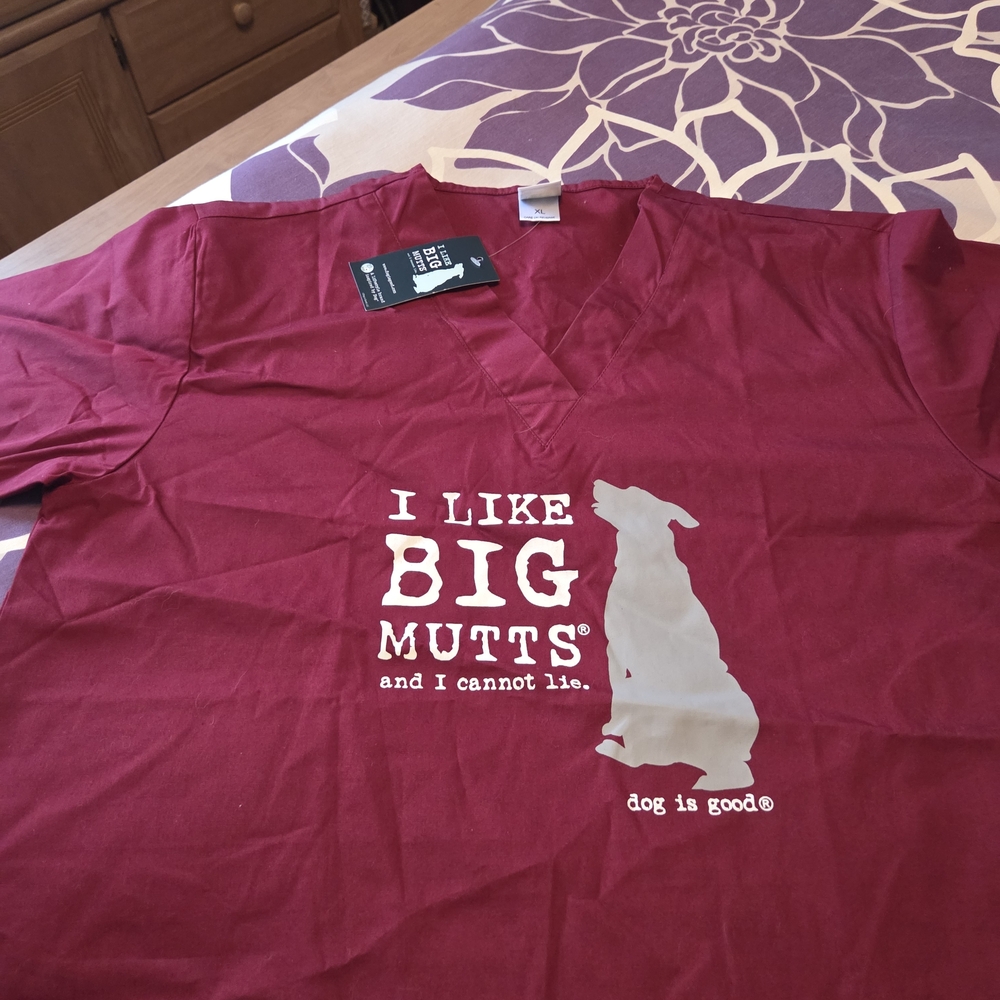 NWT - XL Unisex Maroon Scrub Top